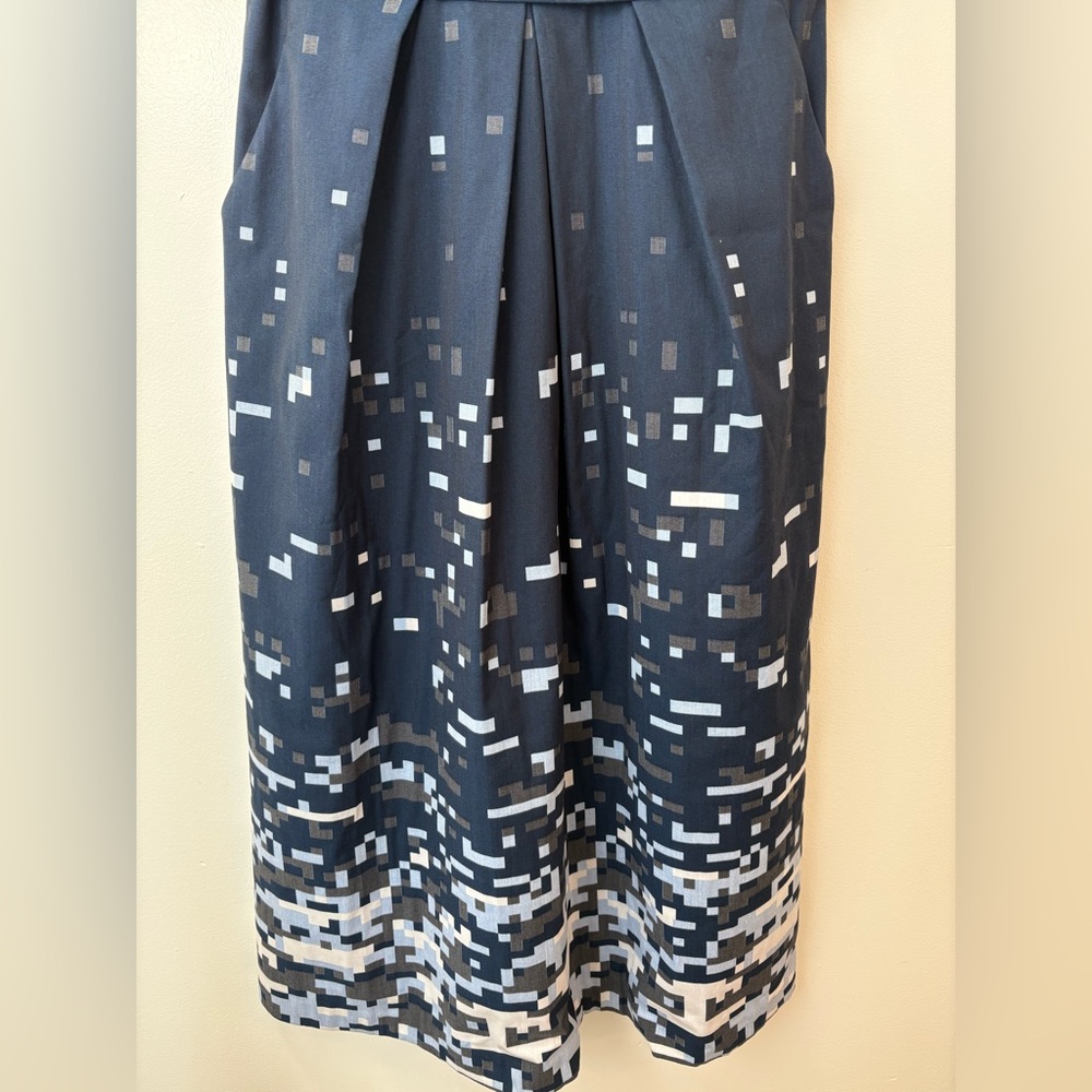 Jil Sander Navy Geo Print Midi Dress 2 EUC - Picture 3 of 9